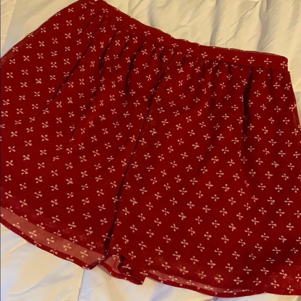 Red Patterned Skirt